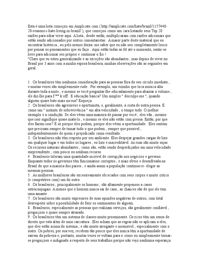 Top Reasons I Hate Living in Brazil Razµes Principais pelas Quais eu Odeio Viver no Brasil Political Corruption