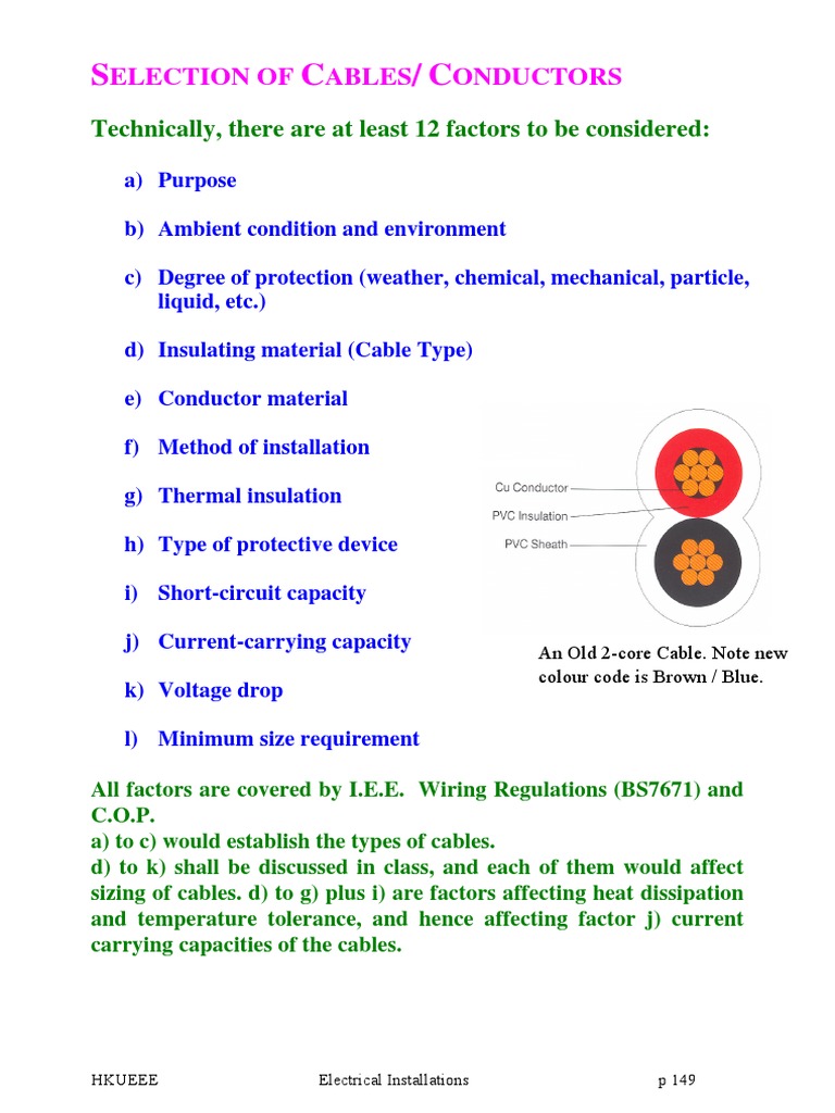 Cable Selection Factors Explained | PDF | Electrical Wiring | Cable