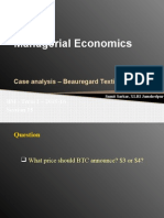 Managerial Economics: Case Analysis - Beauregard Textile Company