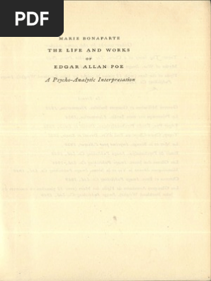 1949 Bonaparte Life And Works Of Edgar Allen Poe
