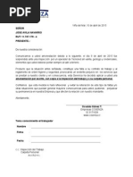 Carta de Amonestacion Laboral