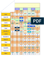 Sep 21st - Sep 27th Shift Schedule