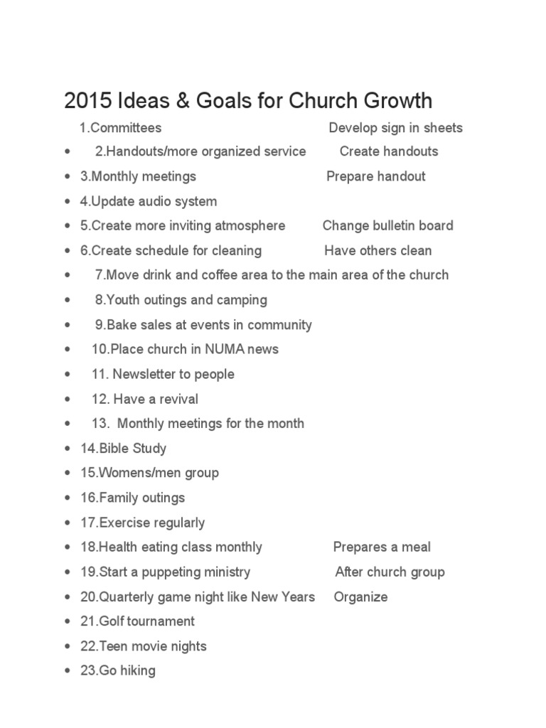 Church Growth Strategies 2015 | PDF