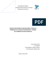 ANÁLISIS FISICOQUÍMICO DE MATERIA PRIMA Y PRODUCTO TERMINADO EN LAS ÁREAS DE DETERGENTES Y JABONES DE LA EMPRESA COLGATE-PALMOLIVE