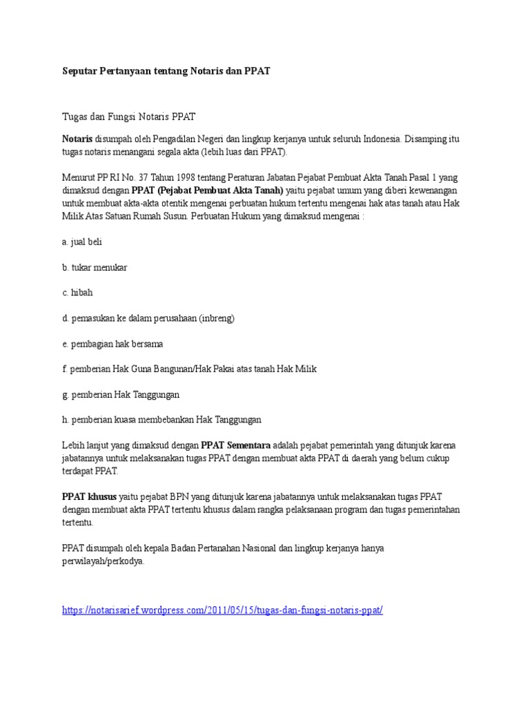 Seputar Pertanyaan Tentang Notaris Dan PPAT