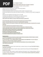 Download Job Description and Duties of a Computer Teacher by BenjaminJrMoronia SN282264115 doc pdf