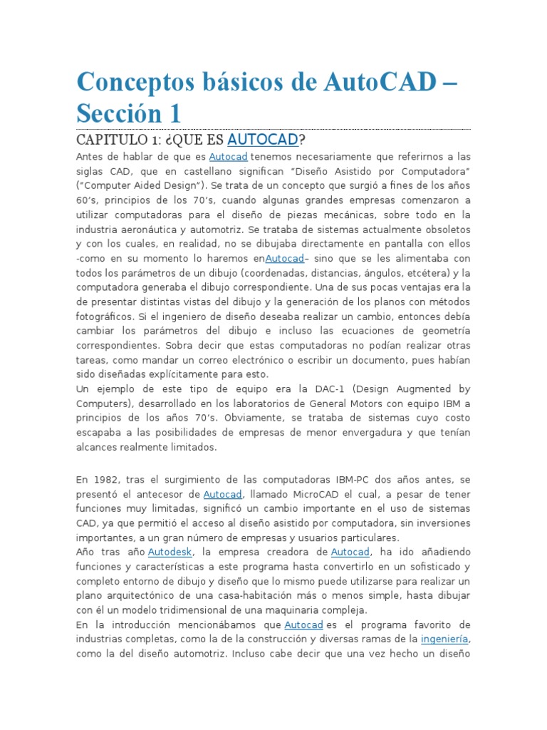 Introducción a AutoCAD y su Evolución | PDF | Cad automático | Programa ...