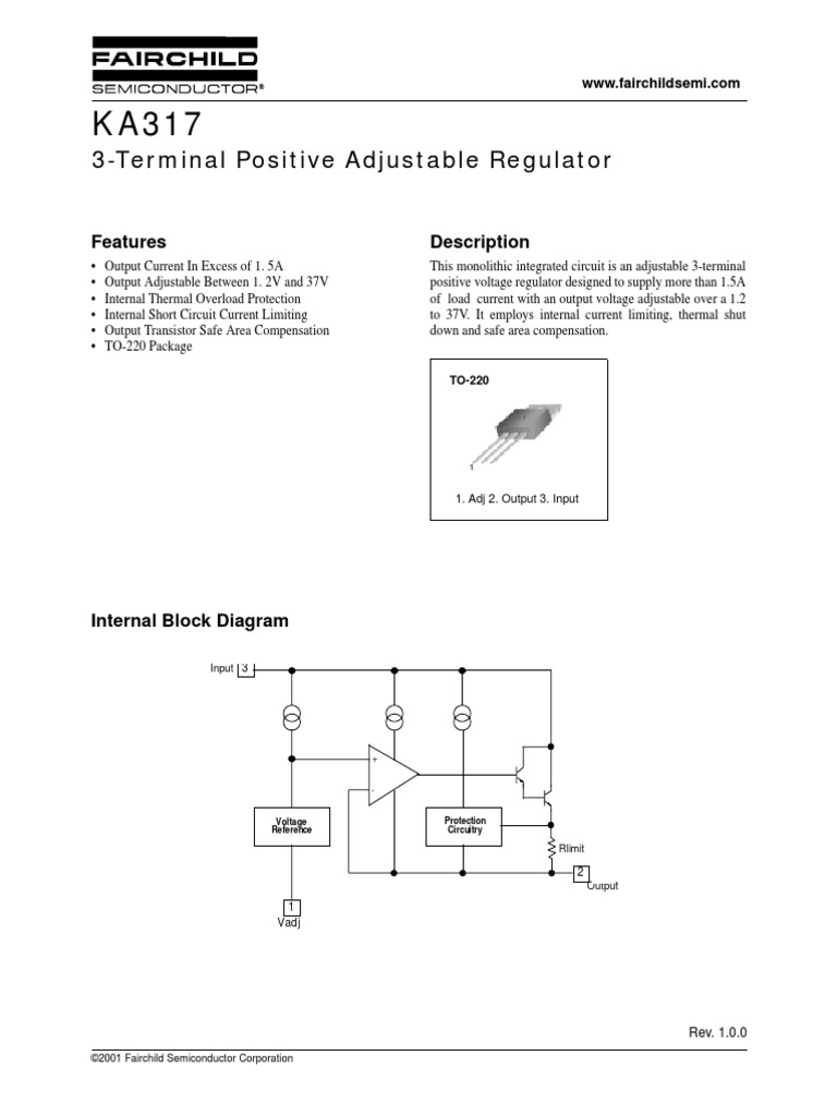 Fairchild KA317TU LDO PDF Power Supply Electronics