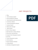 List of projects