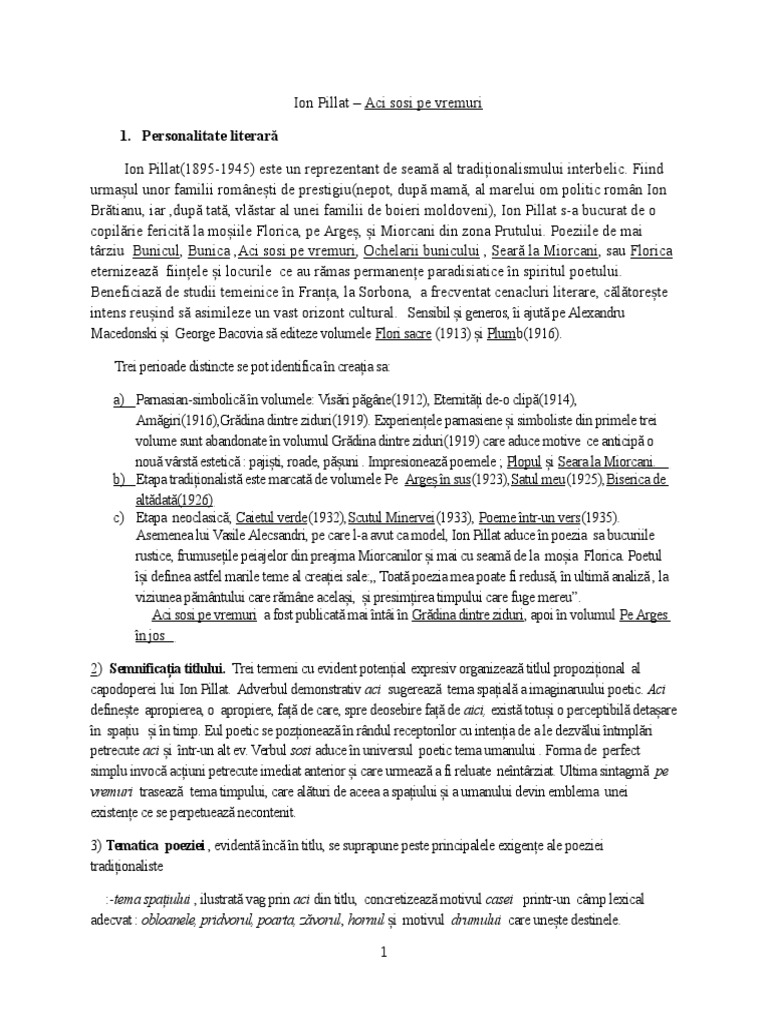 Aci Sosi Pe Vremuri