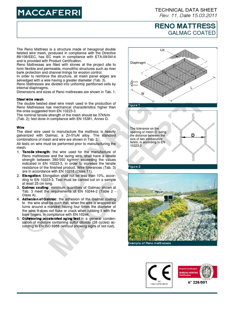 Reno Mattress PDF Engineering Tolerance Wire