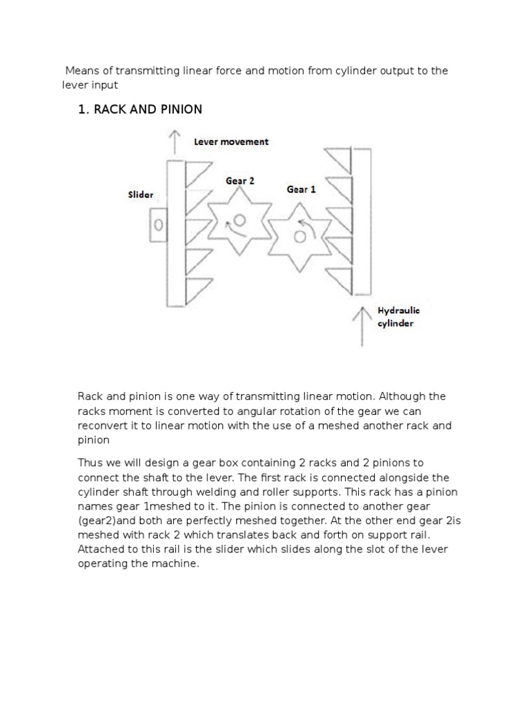 Rack and Pinion Mechanism (1) Gear Kinematics