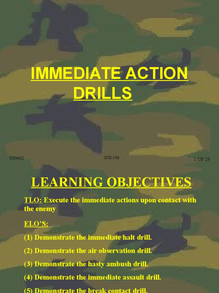 ICS1104 Immediate Action Drills Ambush Military Of The United States
