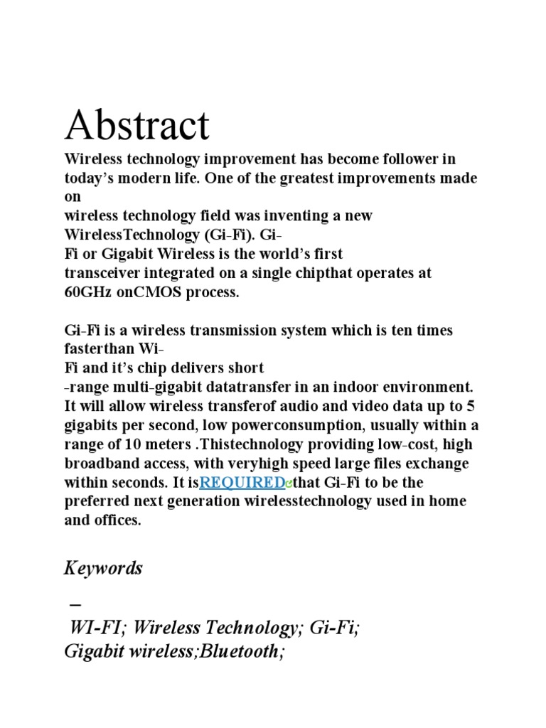 Gi-Fi: Next-Gen Wireless Tech | PDF