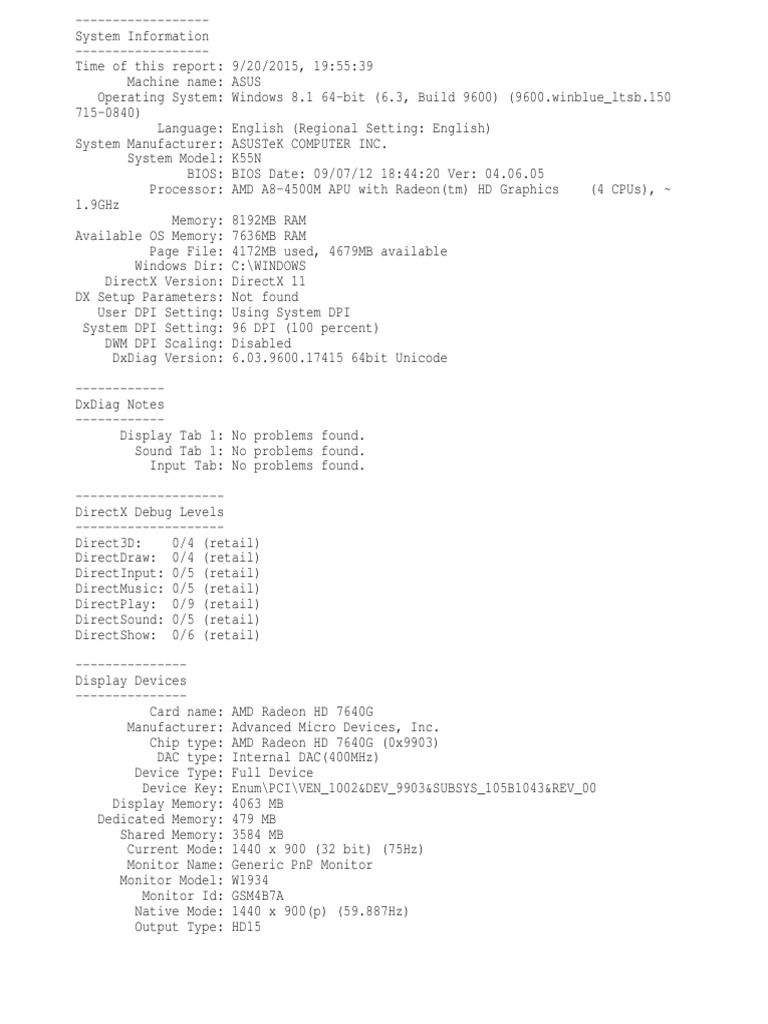 DX Diag | PDF