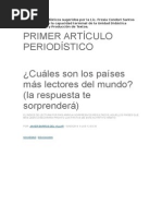 Art. Periodísticos- Interpretación y Producción de Textos- Países Más Lectores Del Mundo