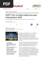 GIFT City To Help India Become Reinsurance Hub - Business Standard News