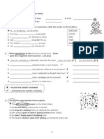 Present Continuous Test