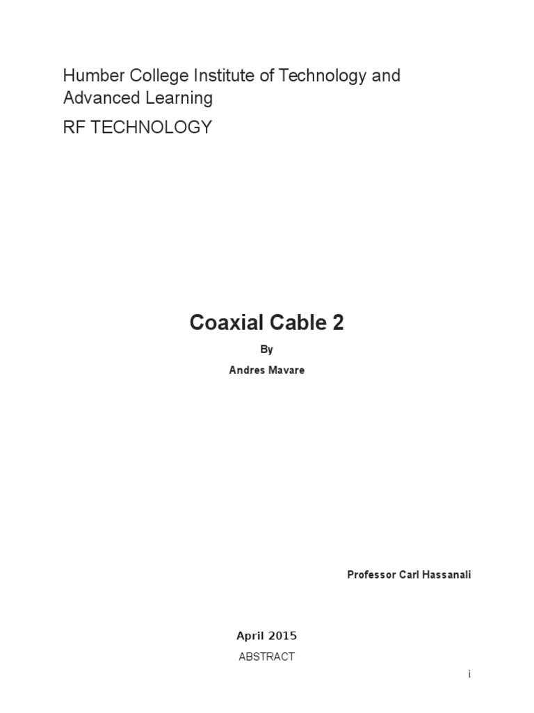 Coax 2 Formal LabReport | PDF | Coaxial Cable | Electronic Filter