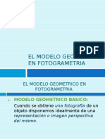 El Modelo Geometrico en Fotogrametrico HOY