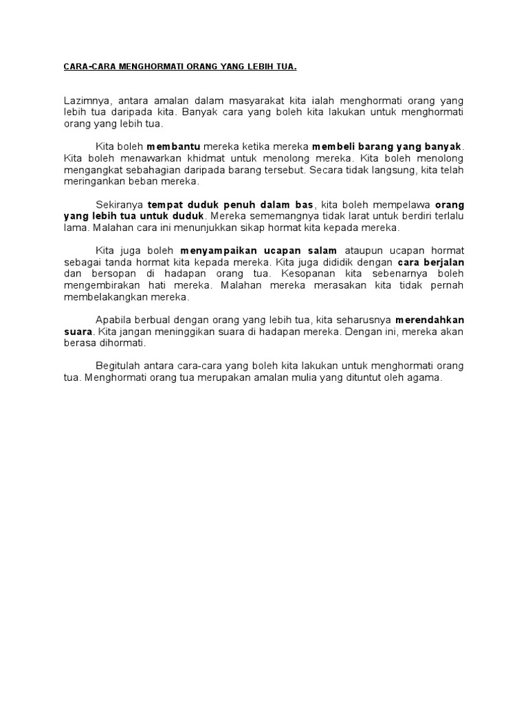 Cara Menghormati Orang Tua Pdf