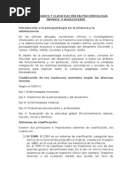 Generalidades y Clasificación en Psicopatología Infantil y Adolescente