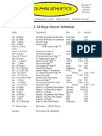 2015-16 Boys Soccer Schedule