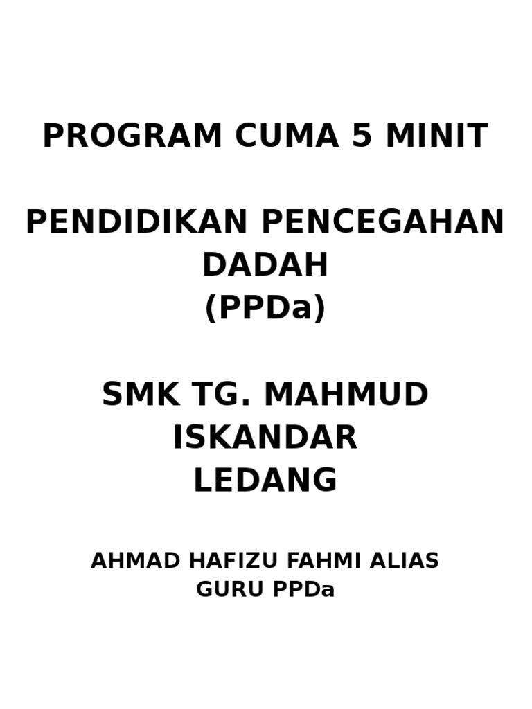 Cover Program Cuma 5 Minit | PDF