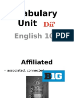 Vocabulary 10h Unit 4
