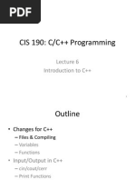 CIS 190: C/C++ Programming