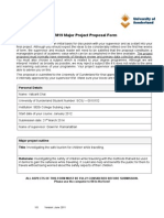 CHTM19 Major Project Proposal Form: Personal Details
