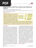 Crystal Chemistry of Alkali Thorium Silicates Under Hydrothermal Conditions