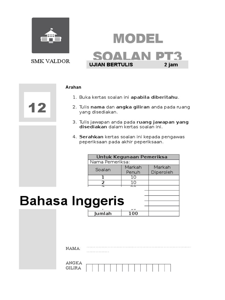 Contoh Soalan Bahasa Inggeris Form 2 Word JangroHooper