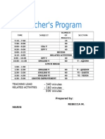 Teaching Load - Minutes Related Activities - Minutes Minutes