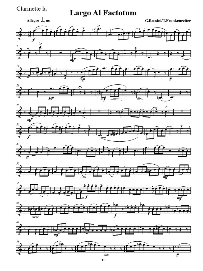 Rossini Largo Al Factotum Clarinette