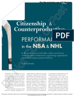 Performance in Nba and NHL