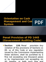 Orientation On Cash Management and Control System