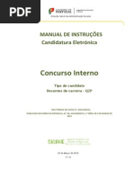 Manual de Instruções – Candidatura Eletrónica Concurso Interno – Candidato Tipo QZP - 2015