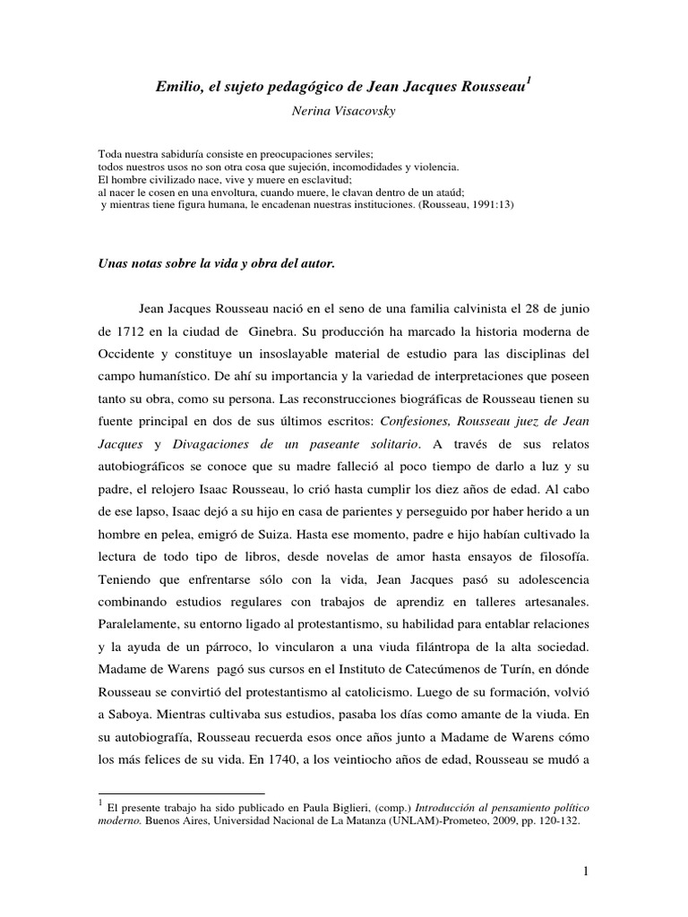Emilio Rousseau Pdf
