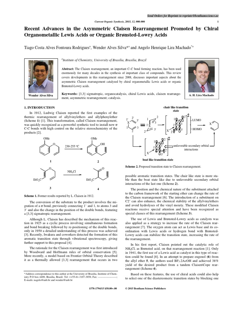 Assymetric Claisen Rearrangment | PDF | Enantioselective Synthesis ...