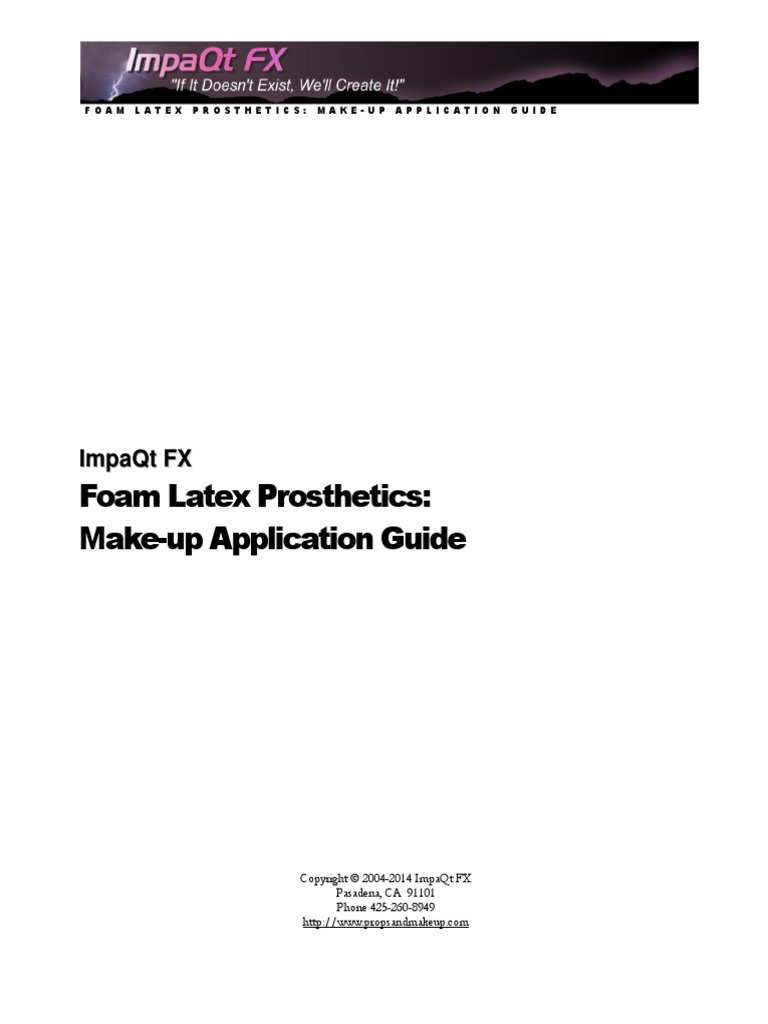 Foam Latex Prosthetic Application Guide PDF Paint Adhesive