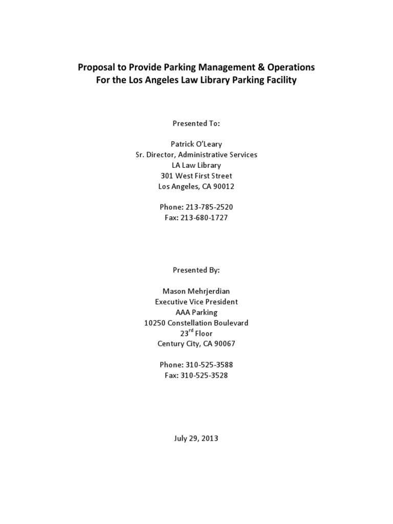 Parking AAA Proposal PDF Background Check (U.S. State)