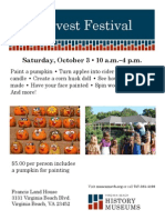 Harvest Festival: Saturday, October 3 10 A.m.-4 P.M