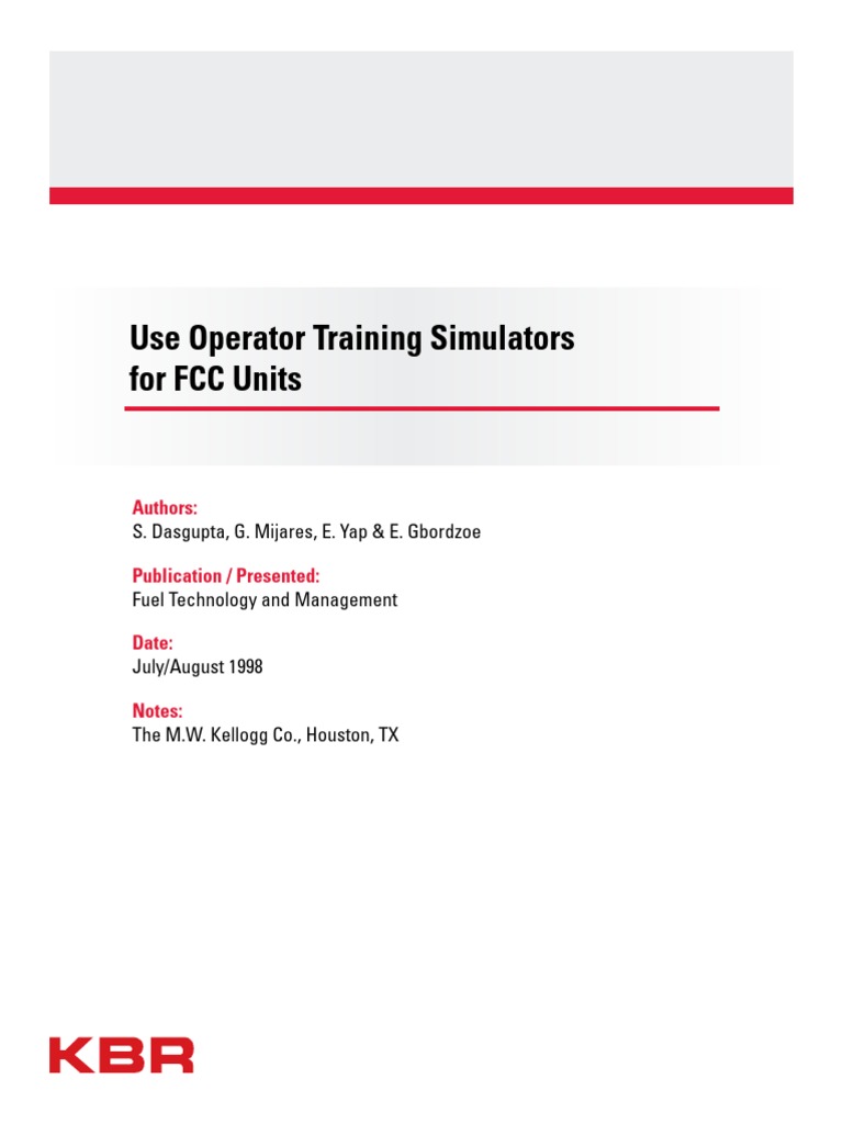FCC Operator Training Simulator Guide | PDF | Business | Computers