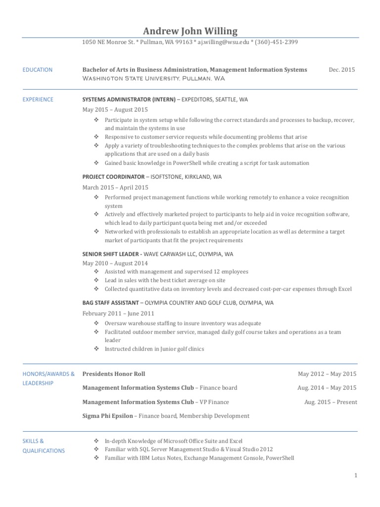 Aspiring IT Professional's Resume | PDF | Computing | Software