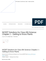NCERT Solutions For Class 6th Science - Chapter 7 - Getting To Know Plants