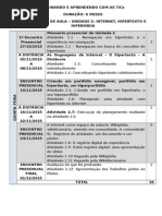 Unidade 2 - Cronograma de Aula Tic - Terça-feira