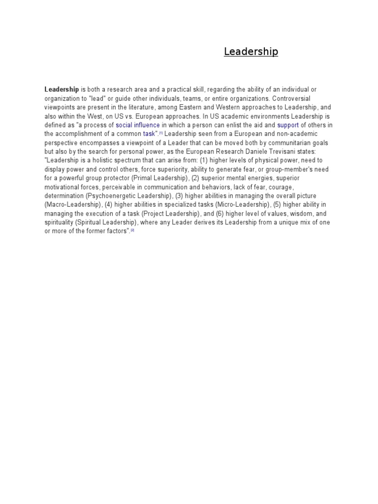 Understanding Leadership Perspectives | PDF | Self-Improvement