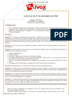 Bolivia - Decreto Ley de 27 de Noviembre de 1943 PRIMA