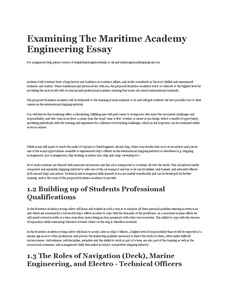 Maritime Academy Training Overview | PDF | Academic Degree | Gce ...